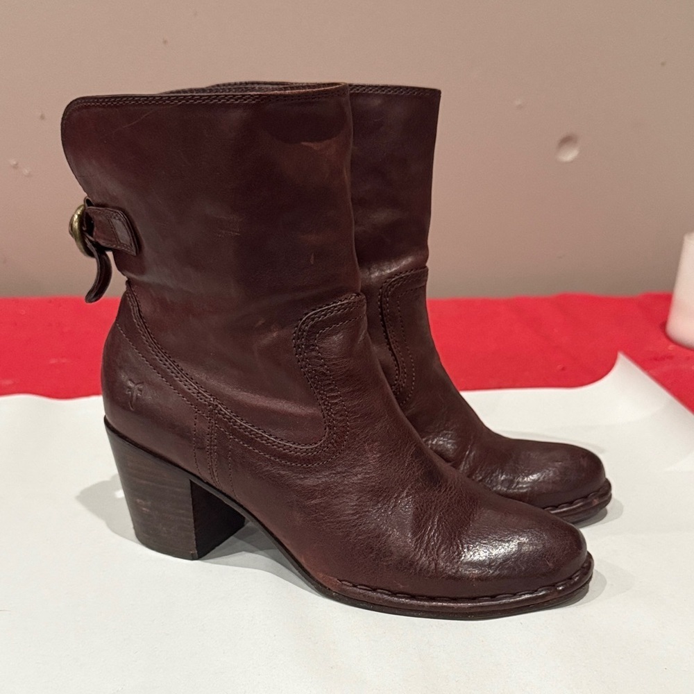 Frye Dark Brown Heeled Boots